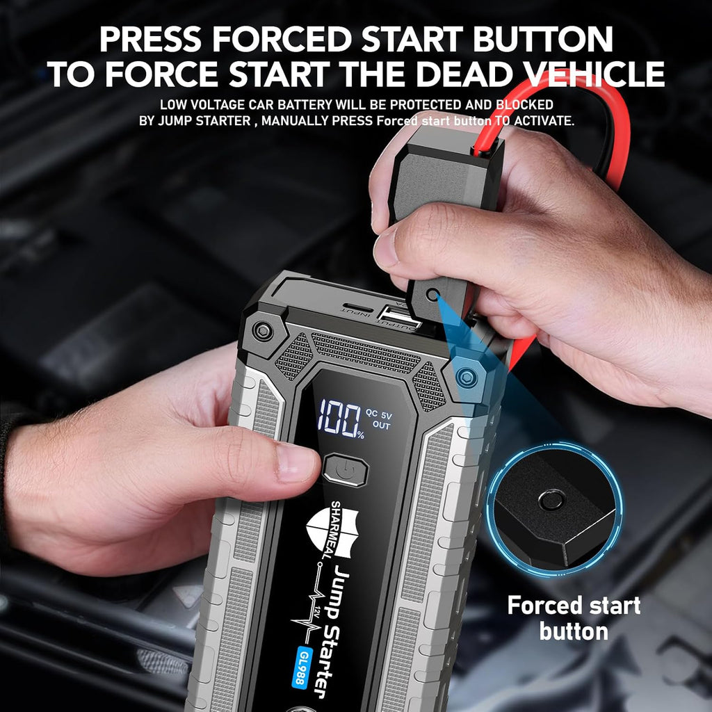 6000A Jump Starter, Portable Jump Starters 12V Car Battery Booster Jump Box Pack for All Gas & 10.0L Diesel Engines