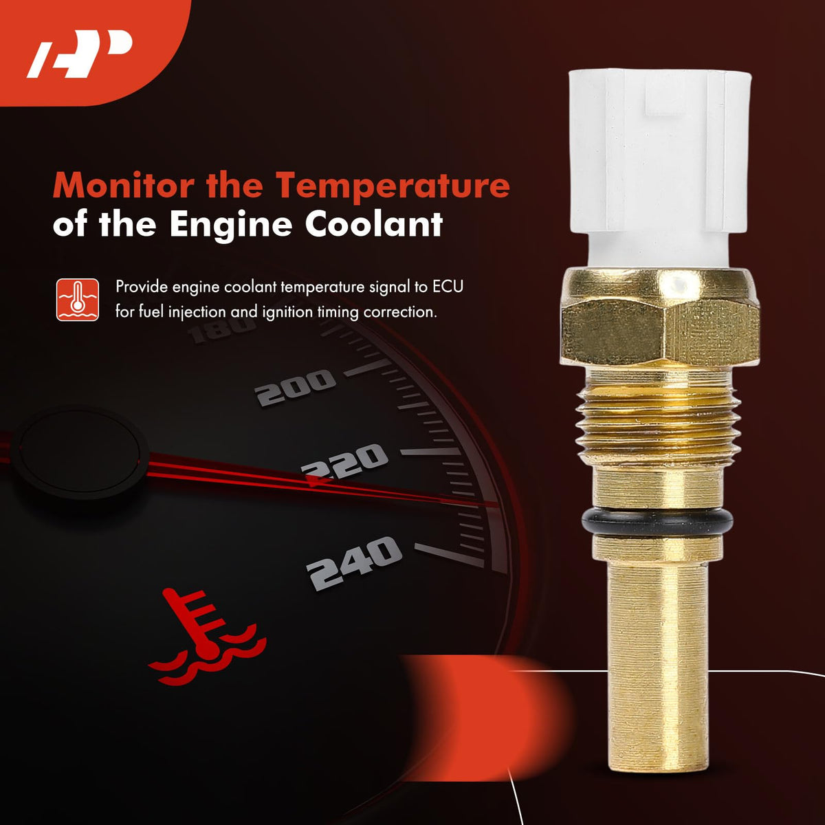 A-Premium Engine Coolant Temperature Sensor Compatible with Toyota, Lexus