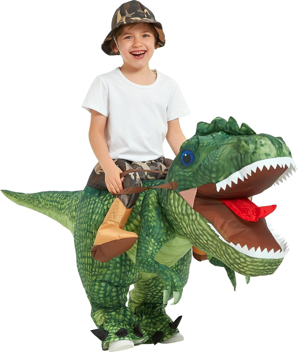 Halloween Inflatable Dinosaur Costume Kids,Blow Up T Rex Suit Boys Girls