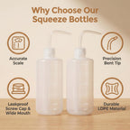 2 Pack 17oz Empty Clear Squeeze Wash Bottles with Narrow Mounth