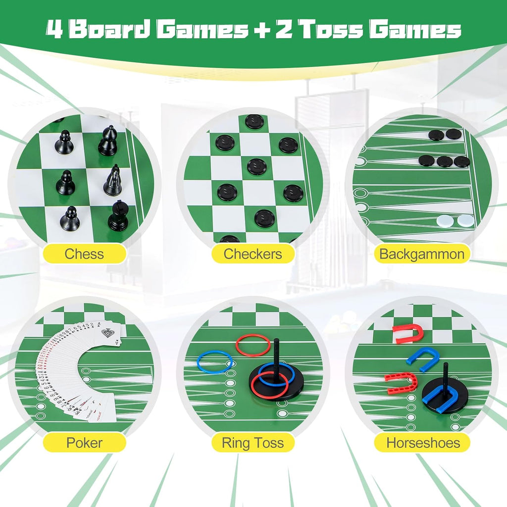 12 in 1 Multi Game Table, 48" Combo Game Table w/Billiards, Foosball, Ping Pong, Hockey, Shuffleboard, Bowling