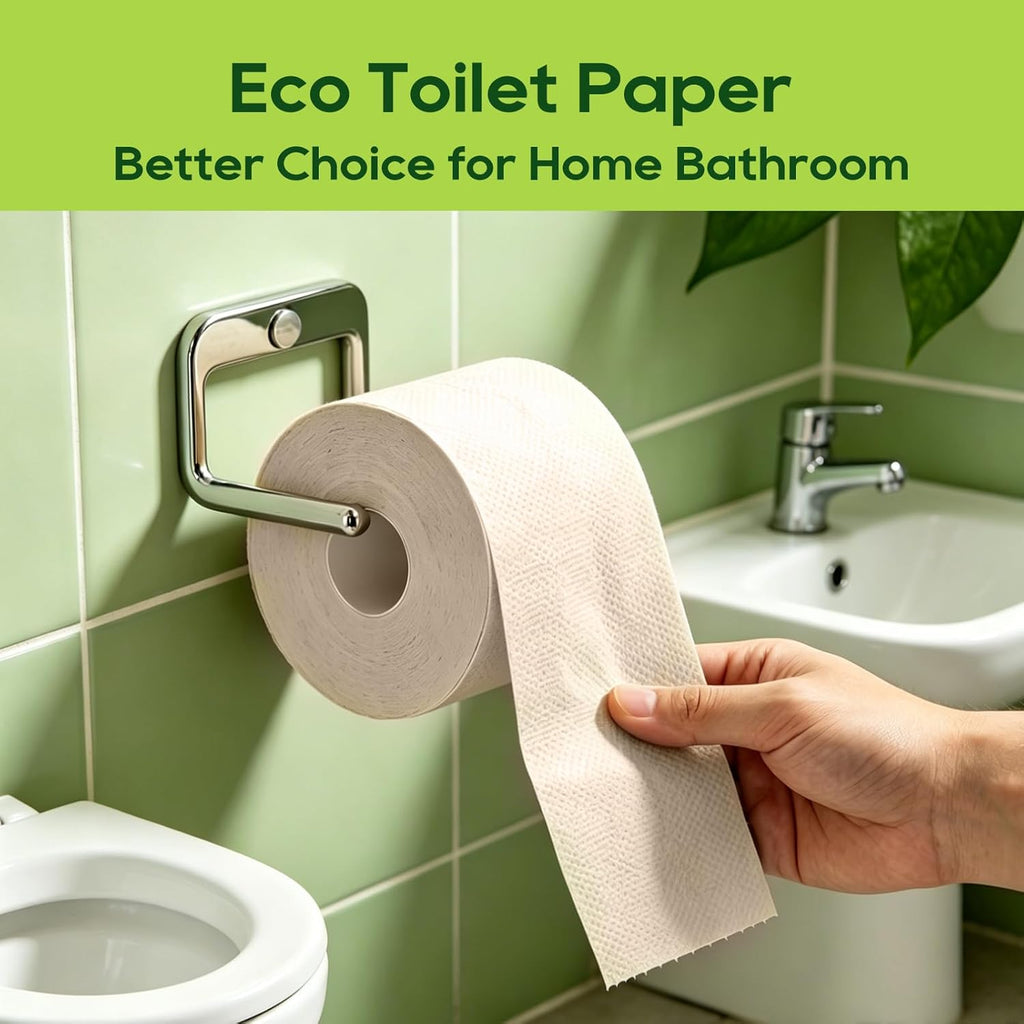 Bamboo Toilet Paper 2 Ply, 16 Double Rolls, 320 Sheets, Nature