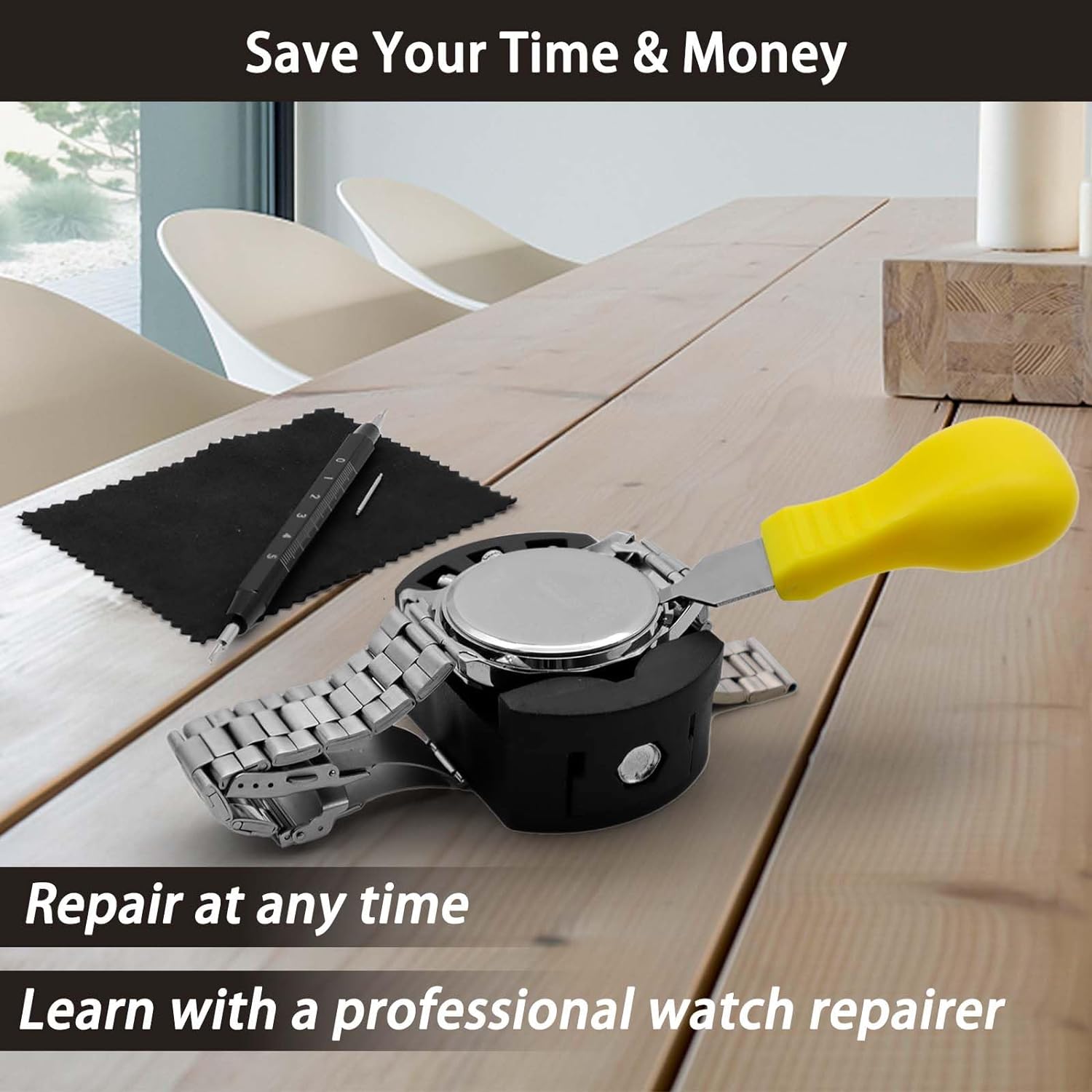 Watch Repair Kit, GLDCAPA Professional Watch Battery Replacement Kit, Watch Repair Tools with Carrying Case, Watch