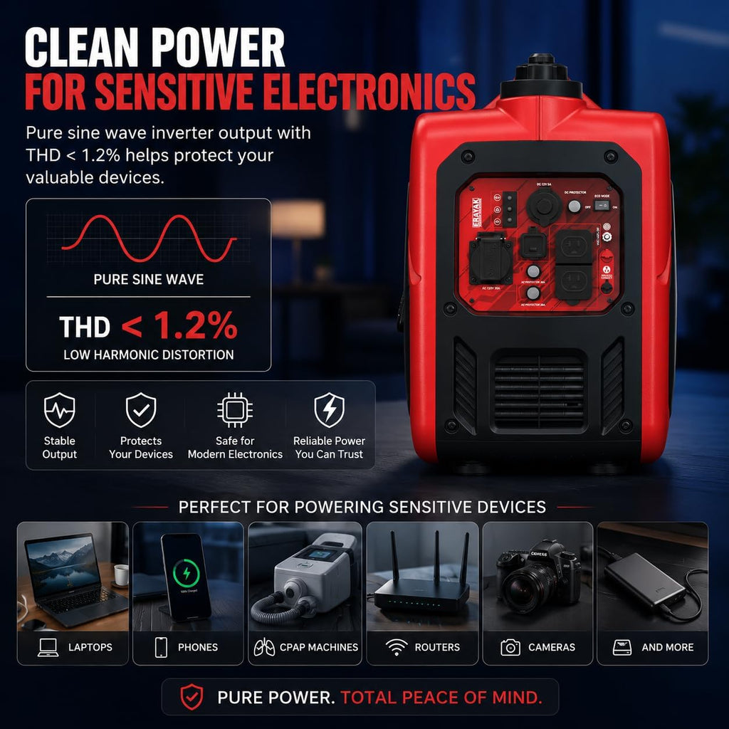 4500W Portable Inverter Generator for Home Use, Super Quiet Small Generator for Camping Outdoor Emergency Power