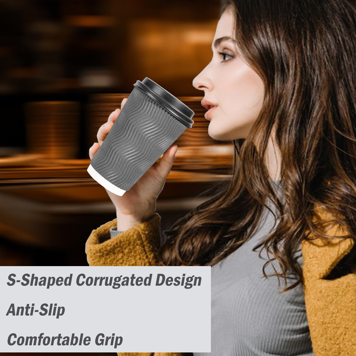 500 Pack - 16 oz Insulated Disposable Coffee Cups With Lids