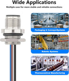 2PCS M12 4Pin A Coded Male Connector Cable 0.7FT