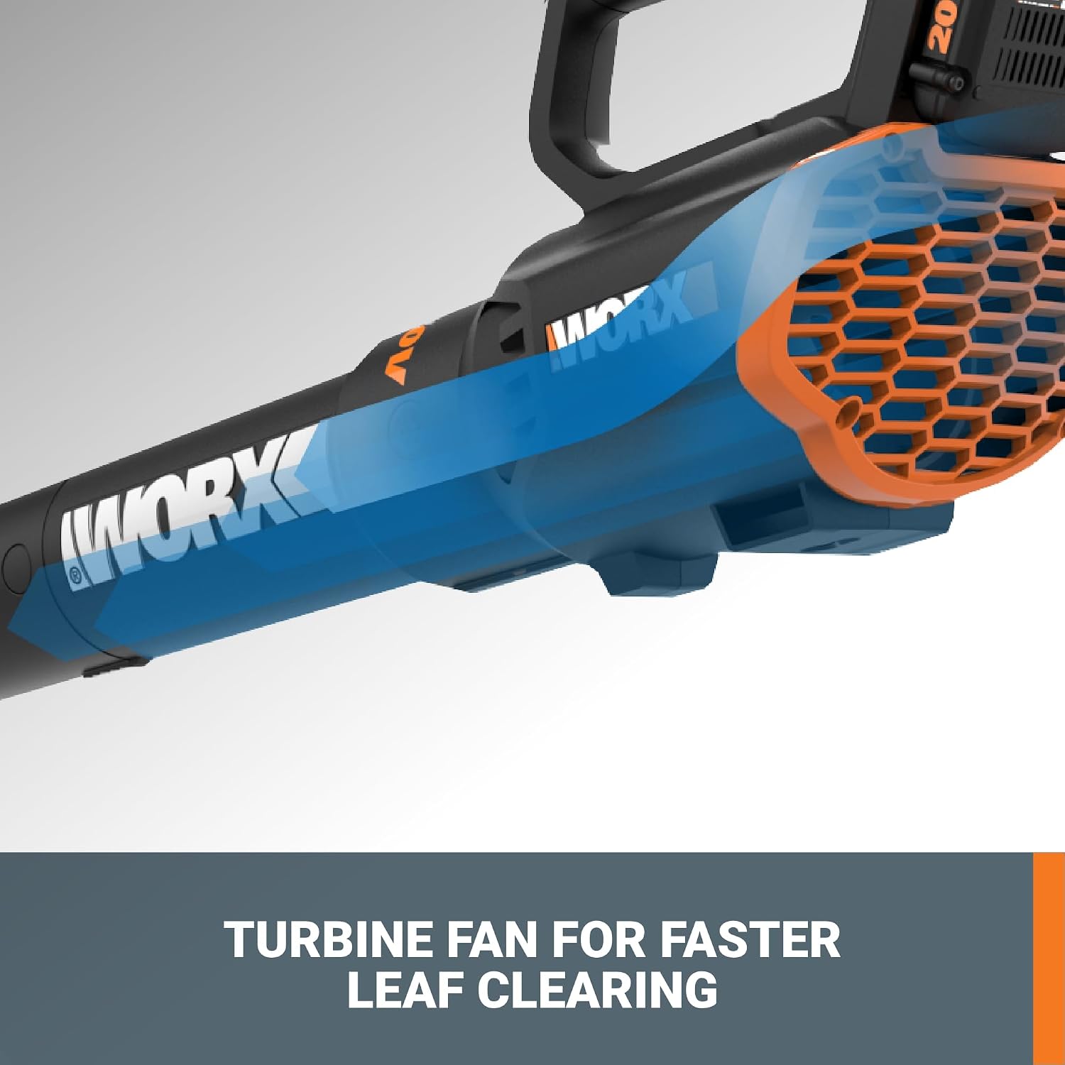 Cordless Leaf Blower, Electric Blower with Turbine Fan, Blowers for Lawn Care with 2 Speed Control, Battery & Charger