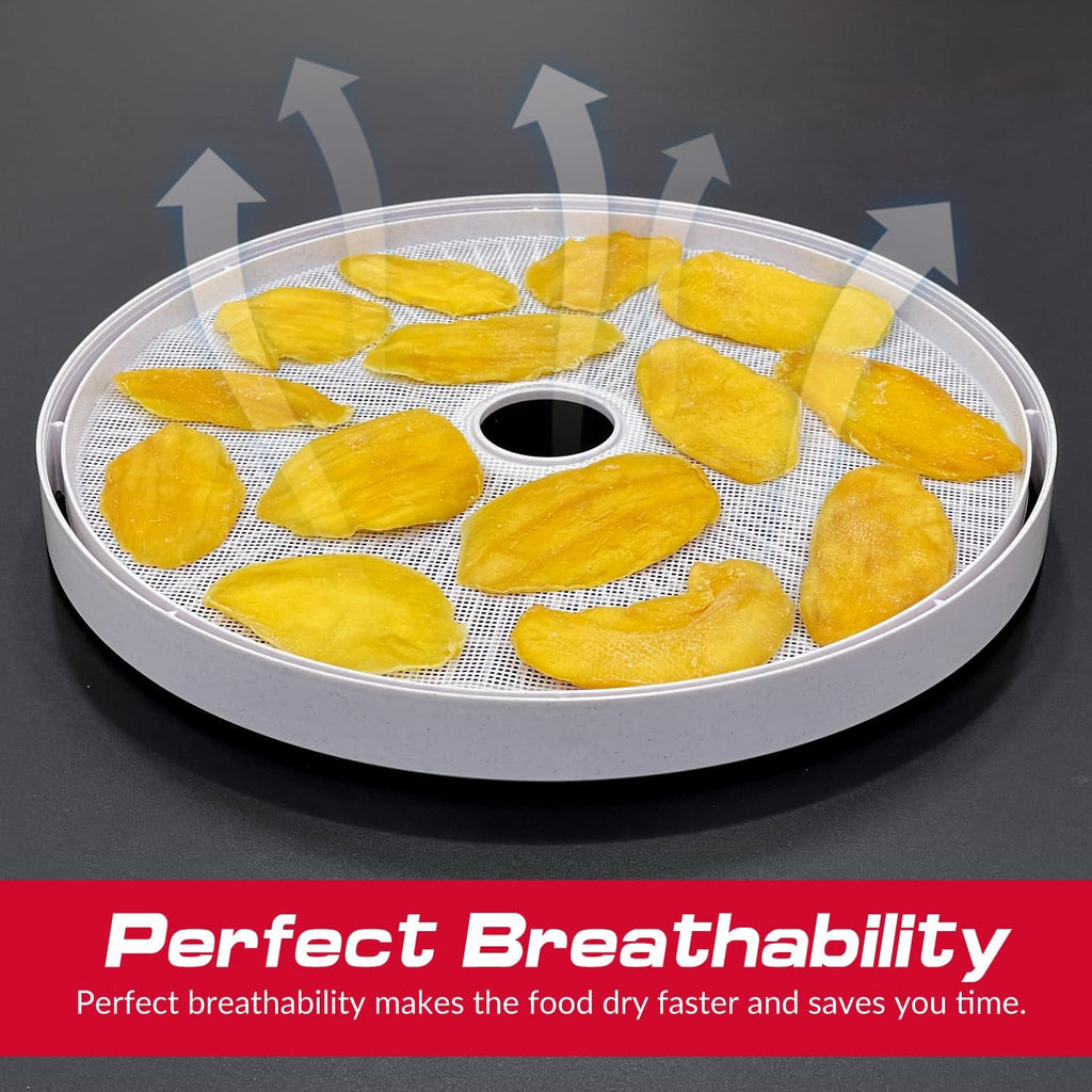 Pack of 5 Premium Non stick Round Silicone Dehydrator Sheets For Fruit Dryer Mesh