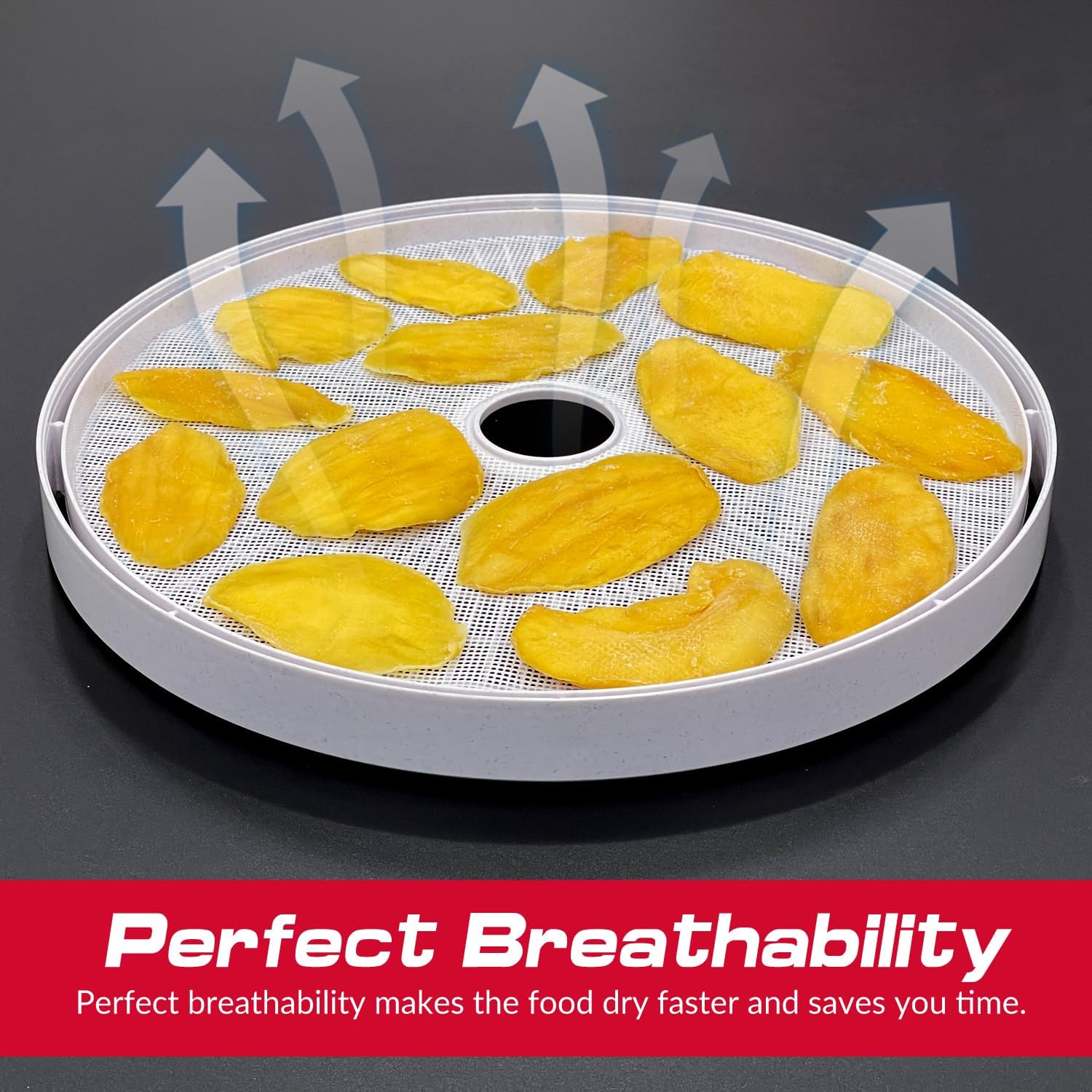 Pack of 5 Premium Non stick Round Silicone Dehydrator Sheets For Fruit Dryer Mesh