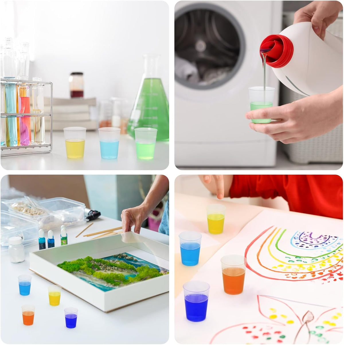 Resin Mixing Cups and Sticks, 110 Packs Epoxy Measuring Cups Kit - 60PCS 100ml Disposable Graduated Cups, 50PCS