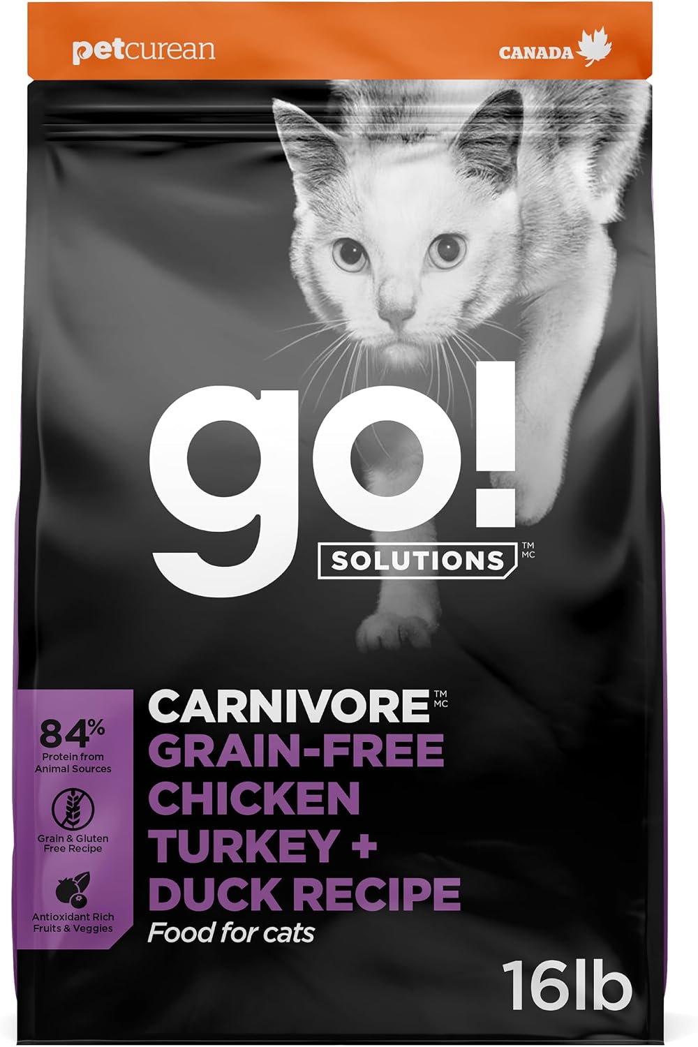 Carnivore Chicken, Turkey & Duck Dry Cat Food, 16 lb