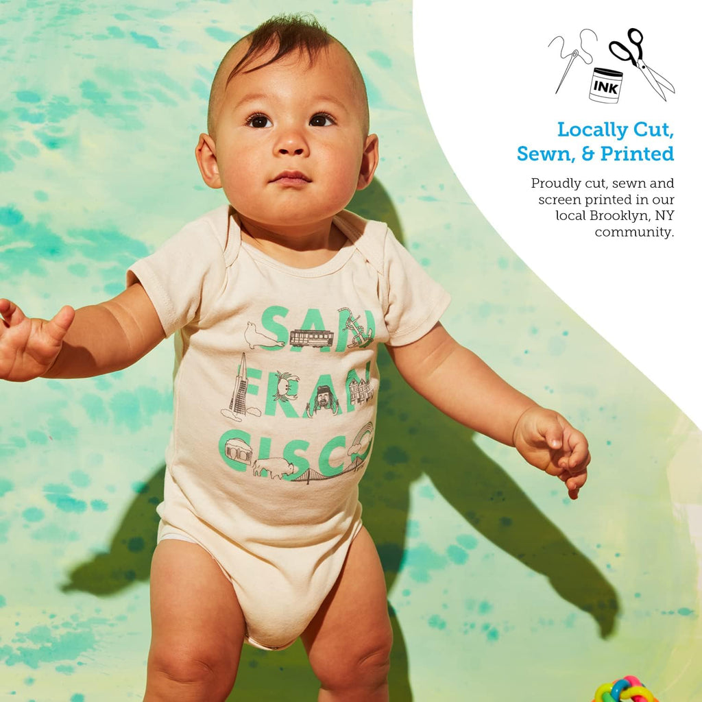 Organic Cotton Baby Bodysuit - Font Style