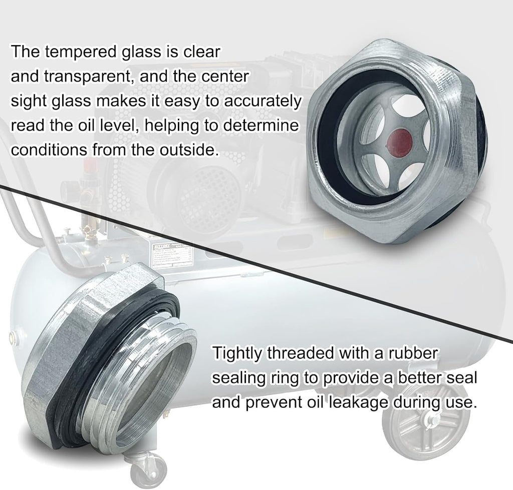 5 Pack Oil Sight Glass Stainless Steel Threaded Liquid Level Indicator