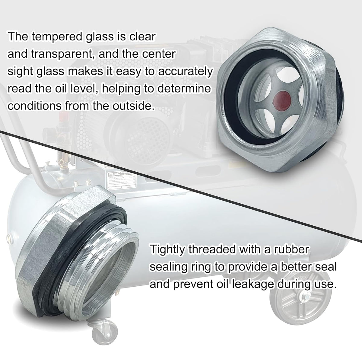 5 Pack Oil Sight Glass Stainless Steel Threaded Liquid Level Indicator