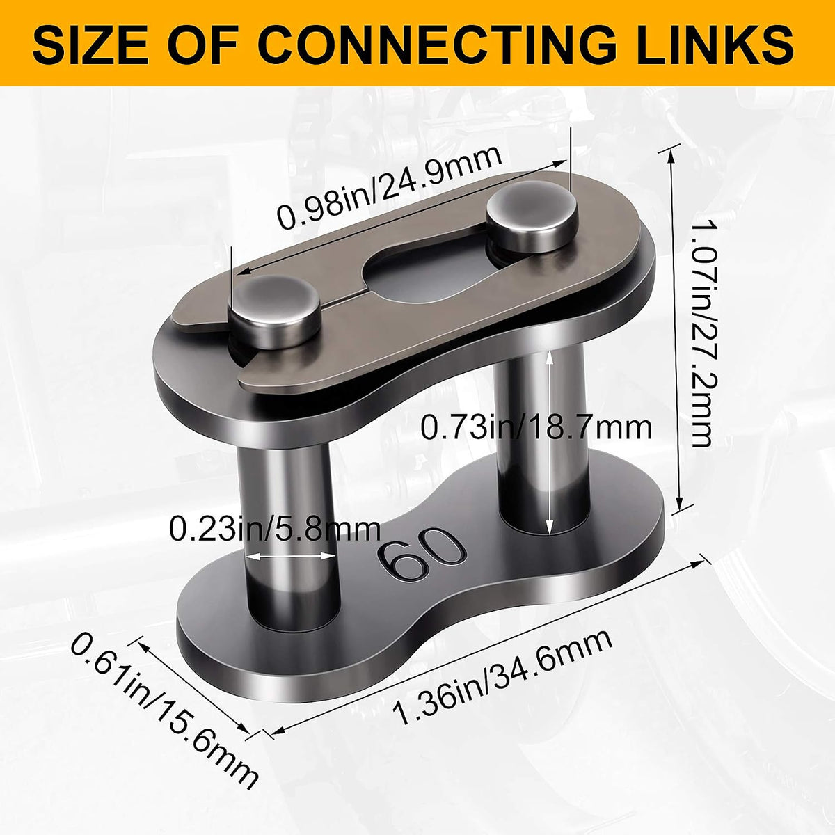 OIIKI 5 Pack #60 Roller Chain Connecting Links