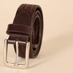 Amazon Essentials Mens Tubular Stretch Weave Belt, Brown, 36