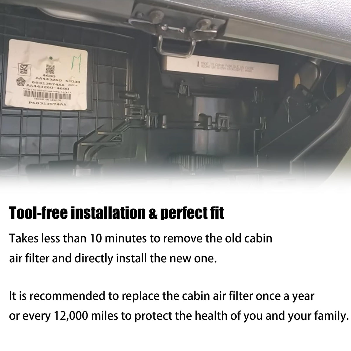 iFJF 68406048AA Cabin Air Filter Replacement for Dodge Ram 2011-2020