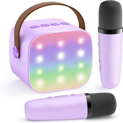 Karaoke Machine for Kids, Birthday Gifts for Girls Ages 4-12 Years Toy | 2 Wireless Microphones, Mini Portable