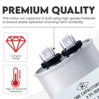 Globe Capacitor, Oval Run Start, 35MFD CBB65 Single Element, 370V/440V