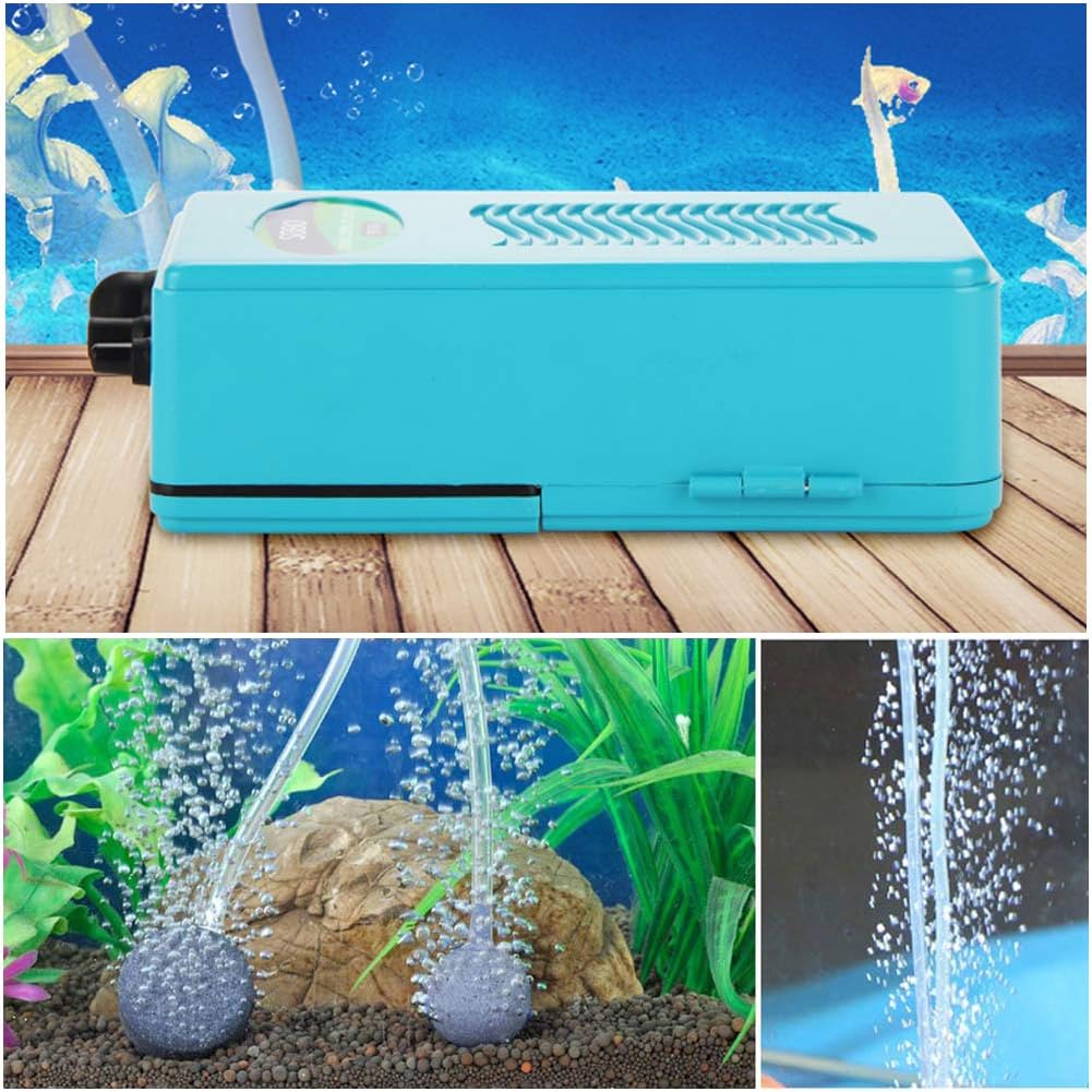 Portable Aquarium Air Pump 2 D Batteries Operated Backup Fish Tank Air Bubbler Power Outage Aerator Emergency Oxygen