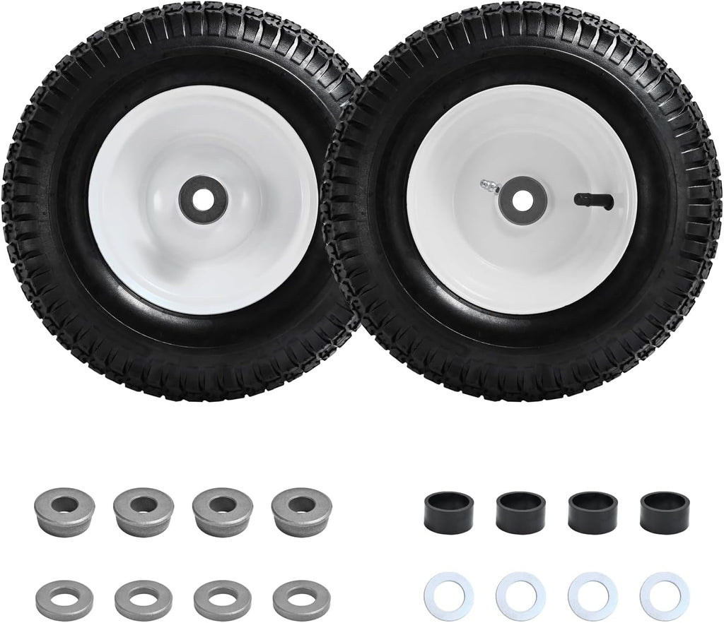 (2 Pack) 13x5.00-6 Pneumatic Tire and Wheel Replacement | 13 Inch Lawn Mower Tire with 3/4" & 5/8" Bushing for Riding