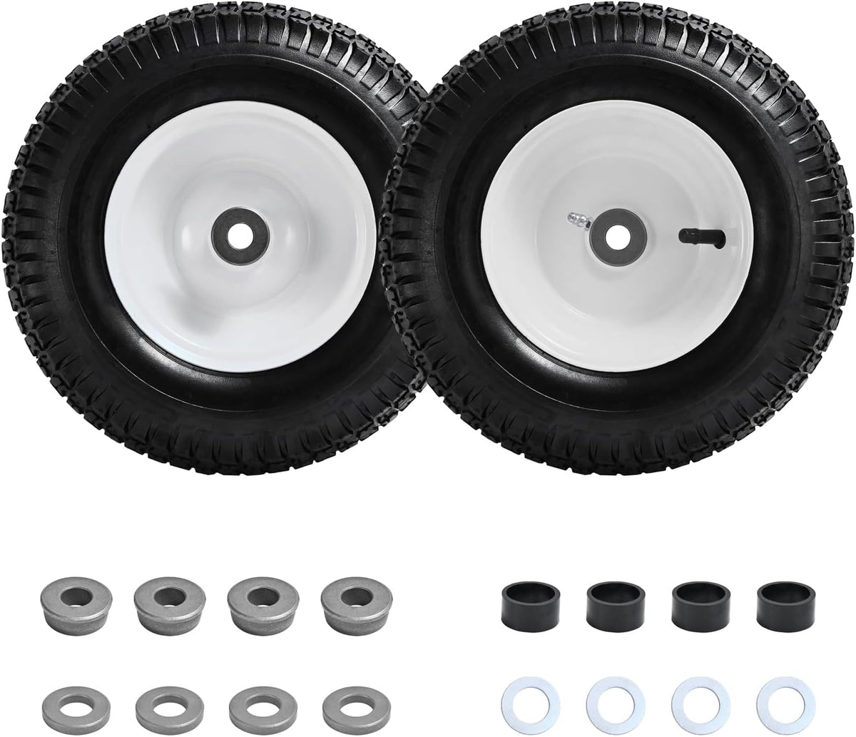 (2 Pack) 13x5.00-6 Pneumatic Tire and Wheel Replacement | 13 Inch Lawn Mower Tire with 3/4" & 5/8" Bushing for Riding