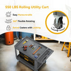 45 x 25 in Heavy Duty Rolling Utility Cart on Wheels, Grey
