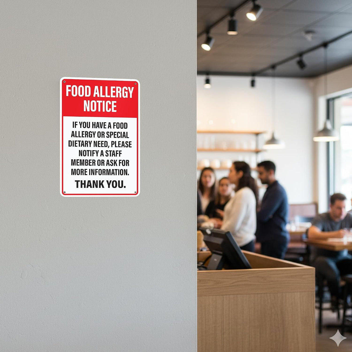 Food Allergy Notice Sign 12" x 8"