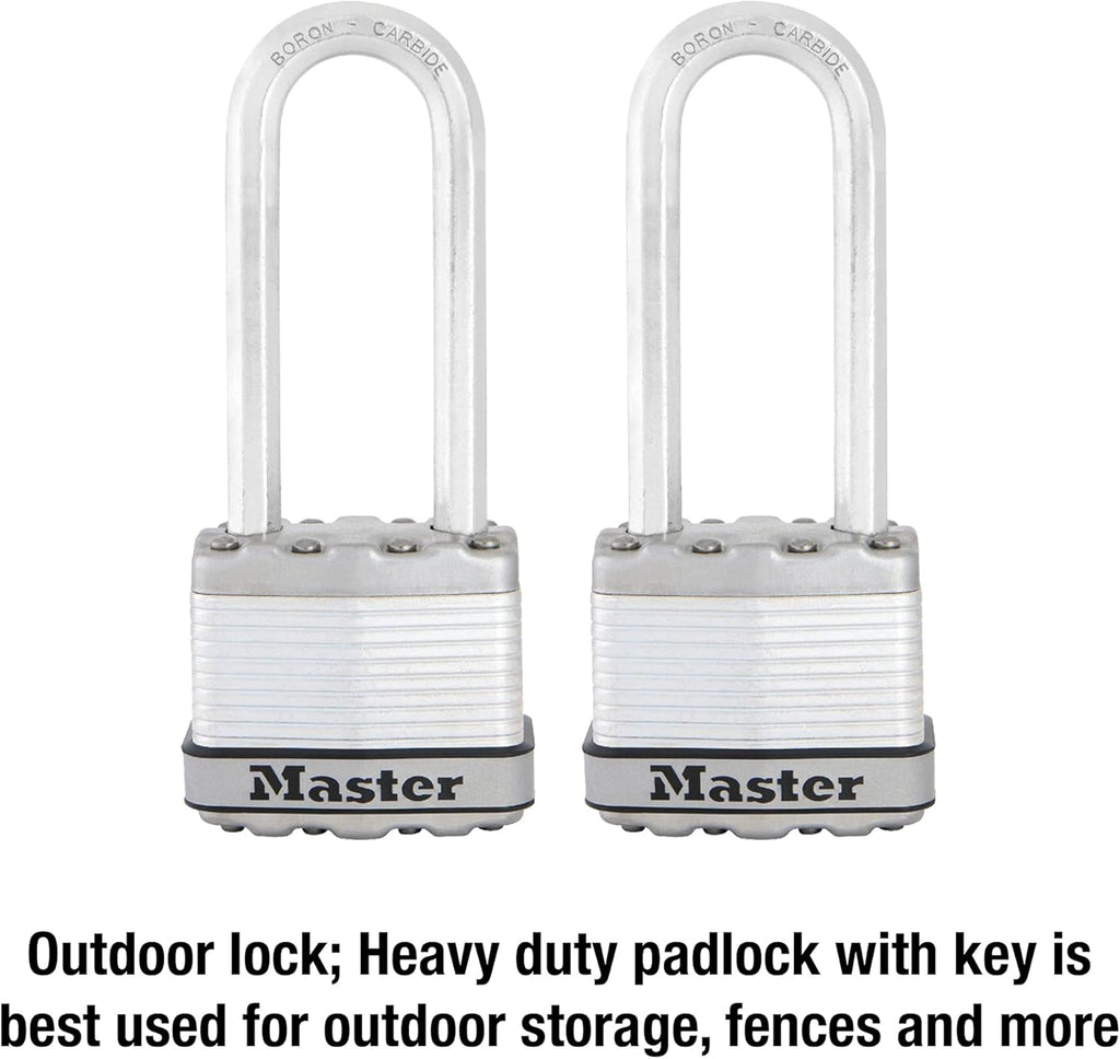 M1XTLJ Magnum Heavy Duty Padlock with Key, 2 Pack Keyed-Alike