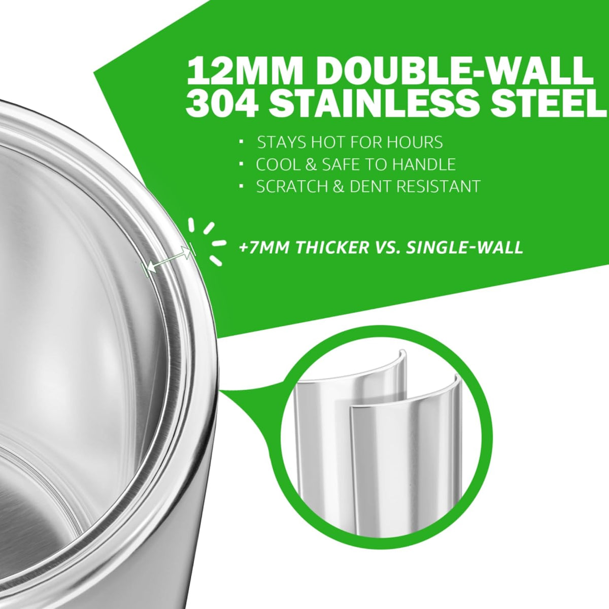 Commercial Coffee Urn 50 Cup/8L Coffee Dispenser with Upgraded Percolator, Double Wall 304 Stainless Steel Hot Water