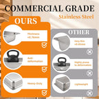 1/3 Size Hotel Pans with Lids, (6 PK) Stainless Steel Food Pans