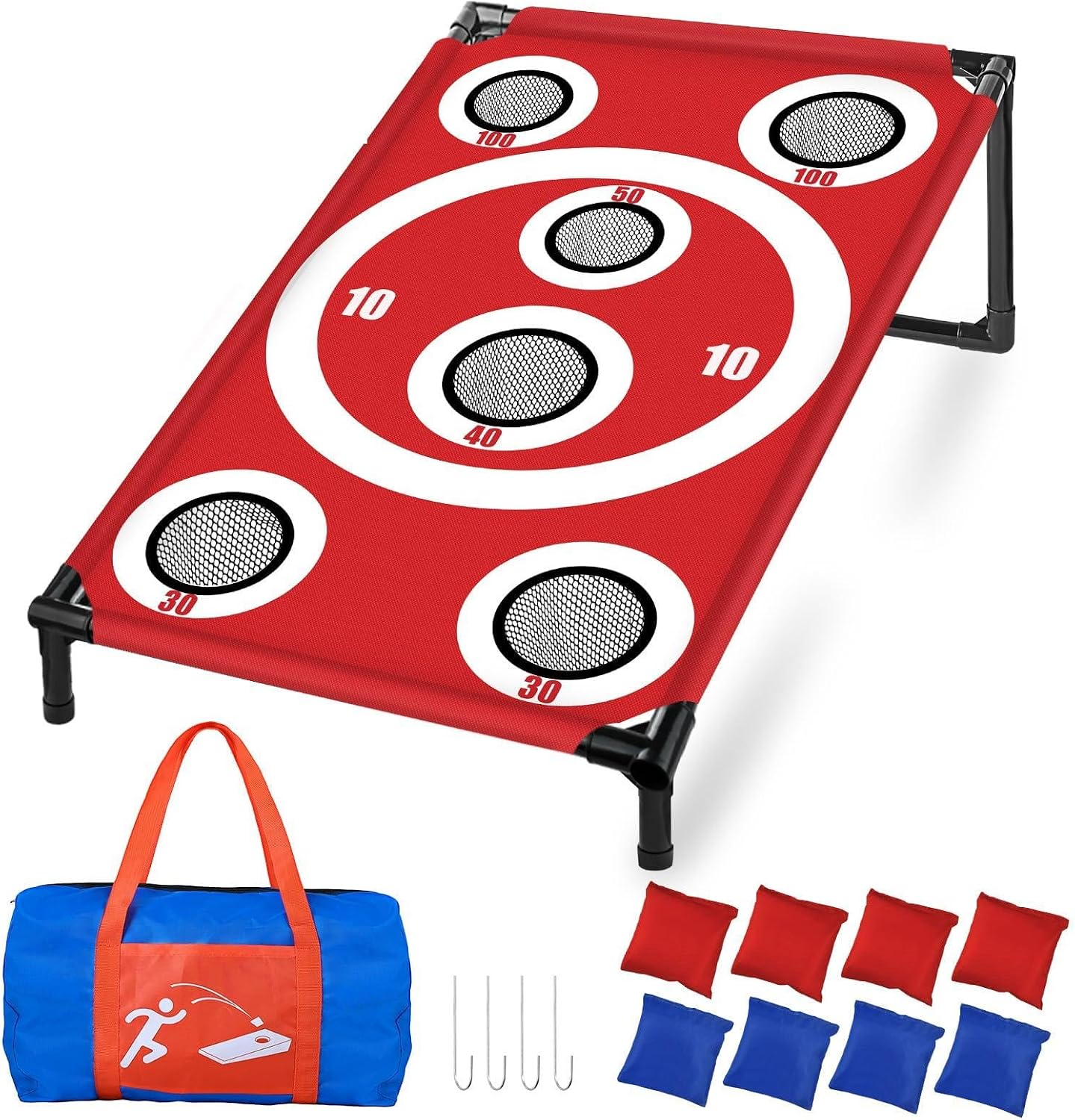 Cornhole Board Set Corn Hole Games for Adults and Kids Beach Lawn | Cornhole Game with 8 Bean Bags,Carrying Case
