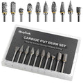 Handook Tungsten Carbide Double Cut Burr Set, 10pcs