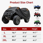 ATV Cover Waterproof Outdoor Heavy Duty Windproof Reflective Oxford | Windproof Buckle, Reflective Strips, UV