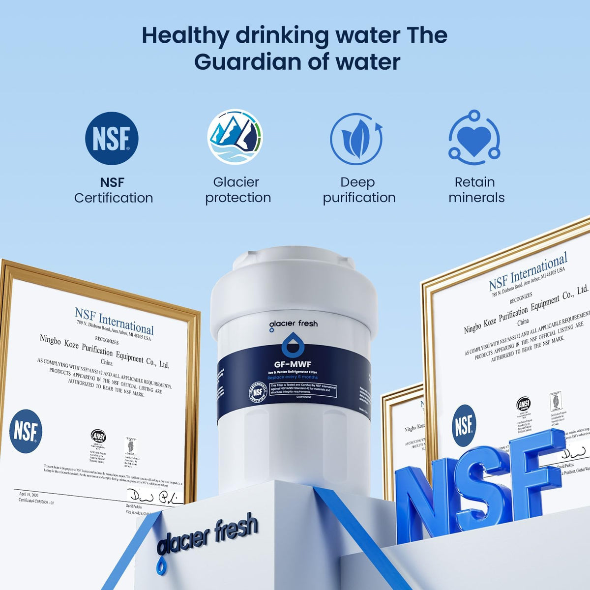 MWF Refrigerator Water Filter Compatible with GE, 1-Pack