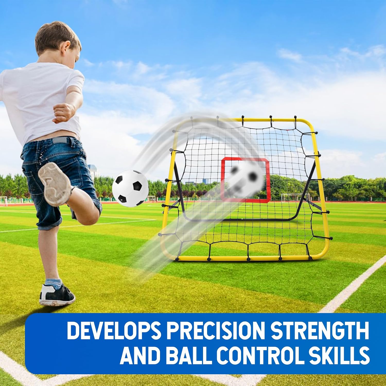 Soccer Rebounder Bounce Back Net,Baseball Rebounder Net, Adjustable Angle All Ages Volleyball Rebounder Training
