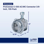 Sigma ProConnex C-550 3/8" AC/MC Connector Gray, 100-Pack