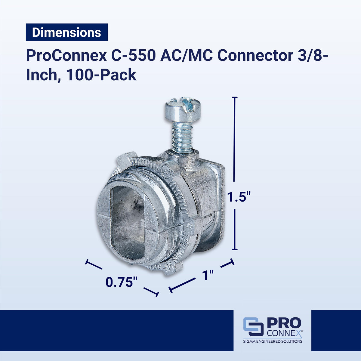 Sigma ProConnex C-550 3/8" AC/MC Connector Gray, 100-Pack