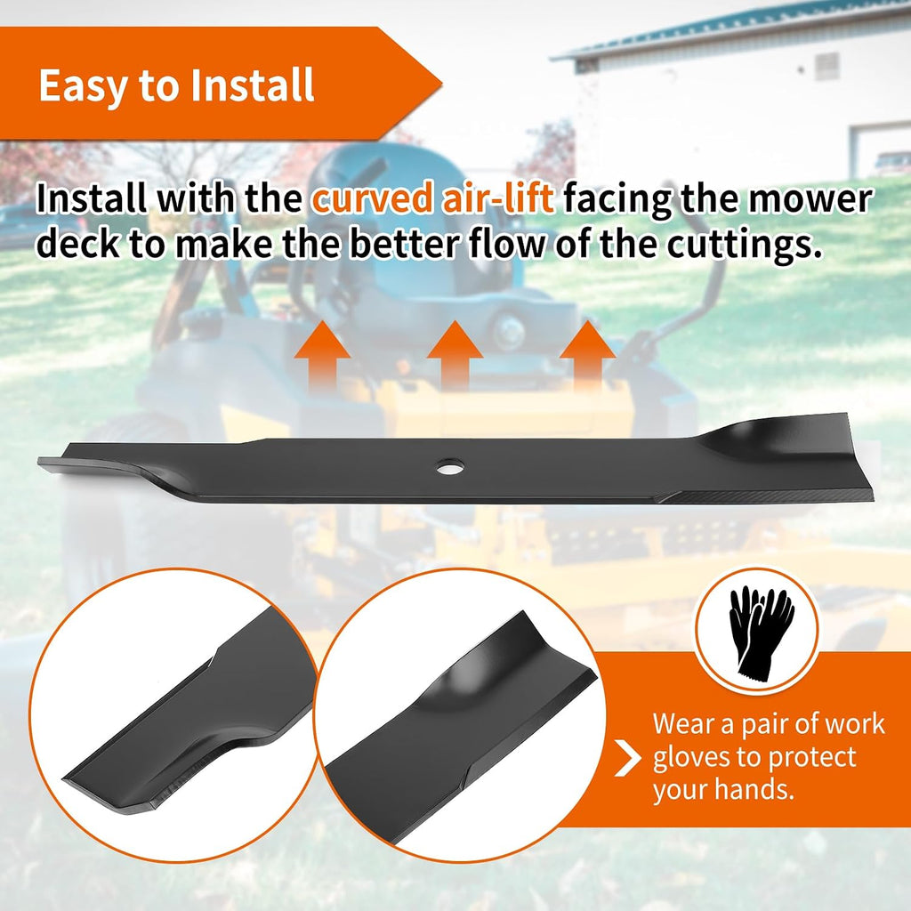 601124 Mower Blades Compatible with Hustler 54" Deck, 797696 High Lift Blades for Hustler Raptor SD, Fastrak, Super Z