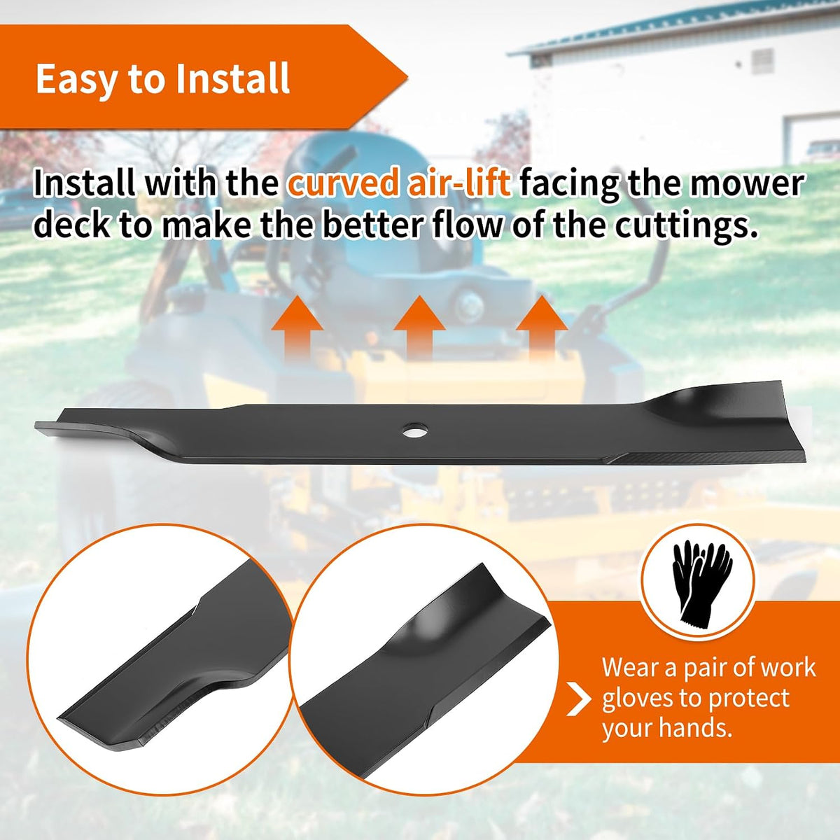 601124 Mower Blades Compatible with Hustler 54" Deck, 797696 High Lift Blades for Hustler Raptor SD, Fastrak, Super Z