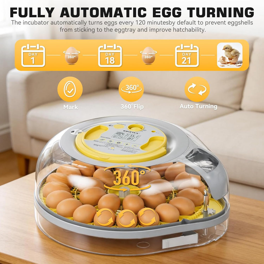 26 Egg Incubator for Hatching Eggs - Smart Voice Guidance