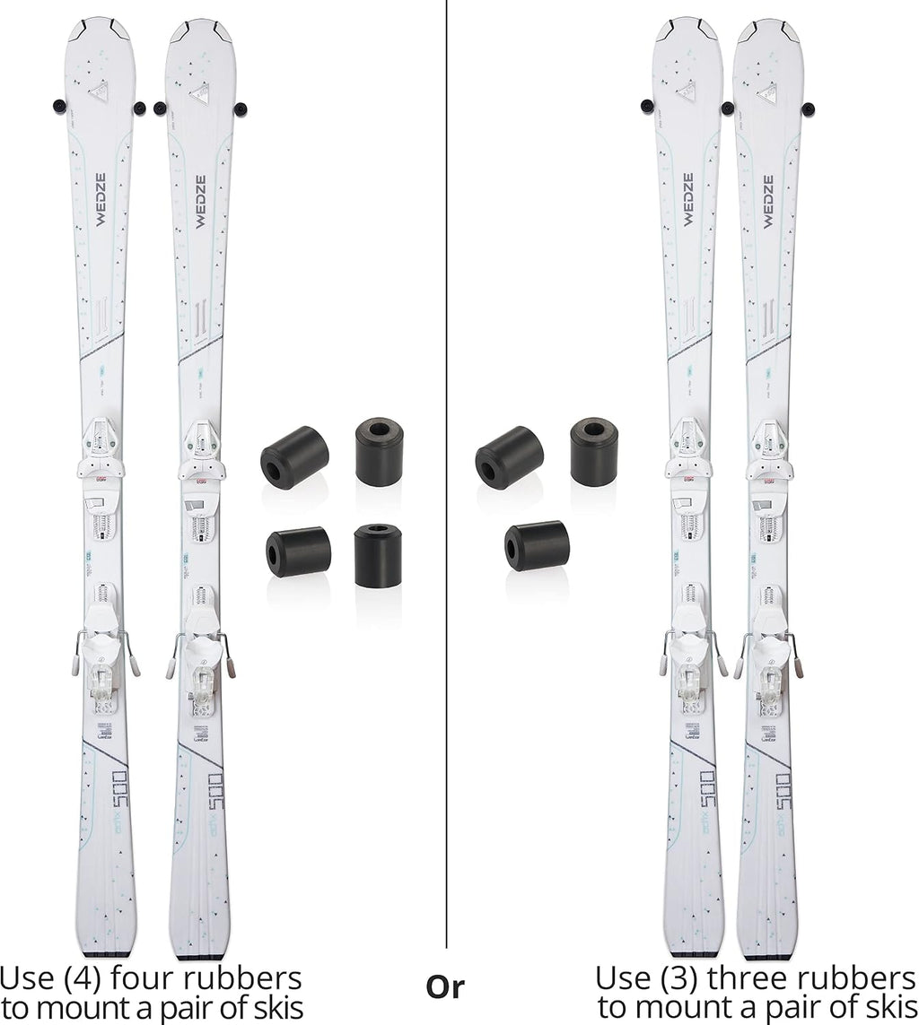 (8 PCS) Ski Wall Mount Storage, Edge-Safe hanger, Modern Vertical Rack | Floating Clip Hook Holder to Securely Store