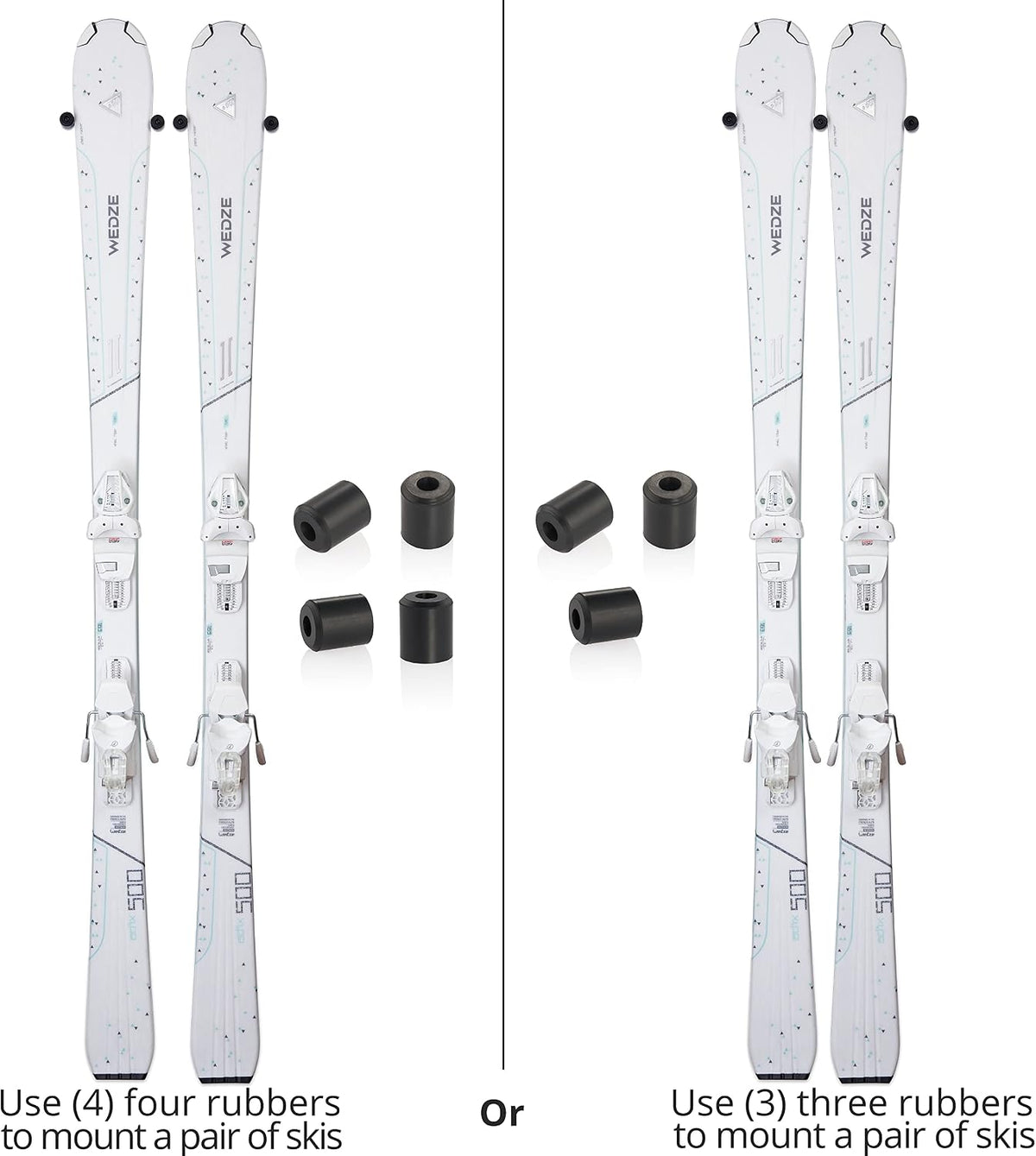 (8 PCS) Ski Wall Mount Storage, Edge-Safe hanger, Modern Vertical Rack | Floating Clip Hook Holder to Securely Store