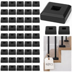 48 Pcs 1/2'' Baluster Shoe Aluminum Flat Shoes Modern Matte Black