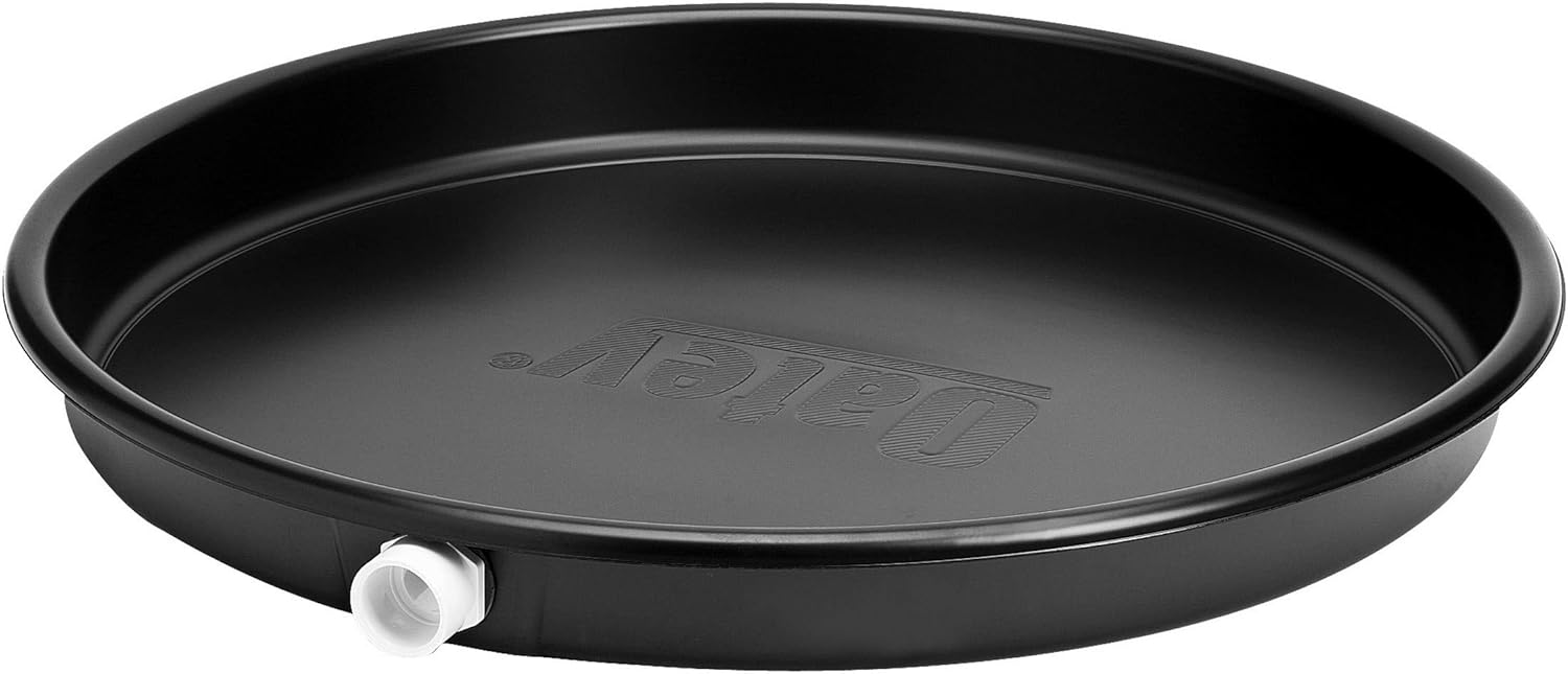 34063 24 in. Plastic Hot Water Heater Pan with 1 to 1.5 in. PVC Adapter, Black