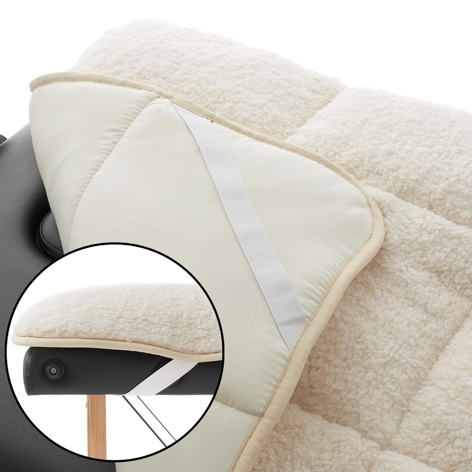 Fleece Reversible Quilted Massage Table Pad & Face Cradle Set - Soft and Comfortable 1/2" Thick Facial Bed and