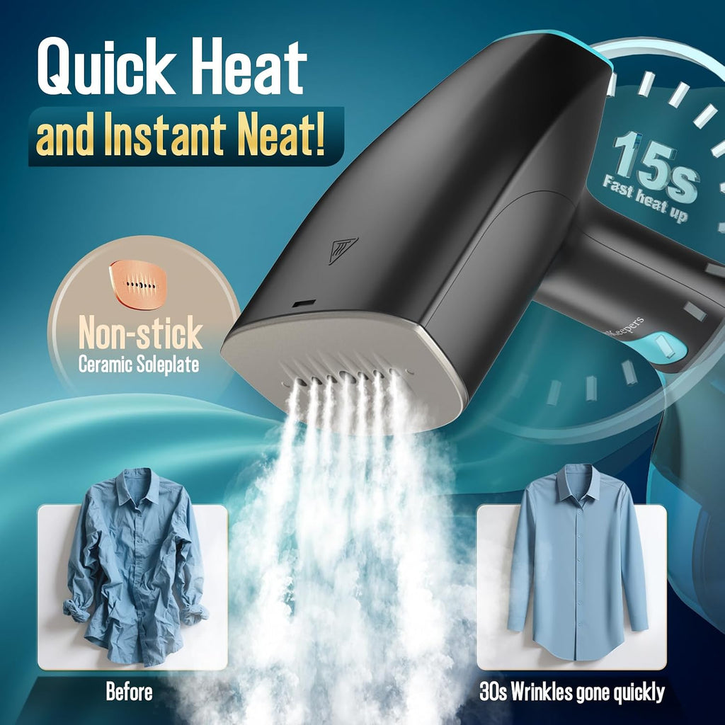 Steamer for Clothes - 1900W Strong Penetrating Steam & Fast Wrinkle Remover Portable Handheld Garment Steamer 3 Steam
