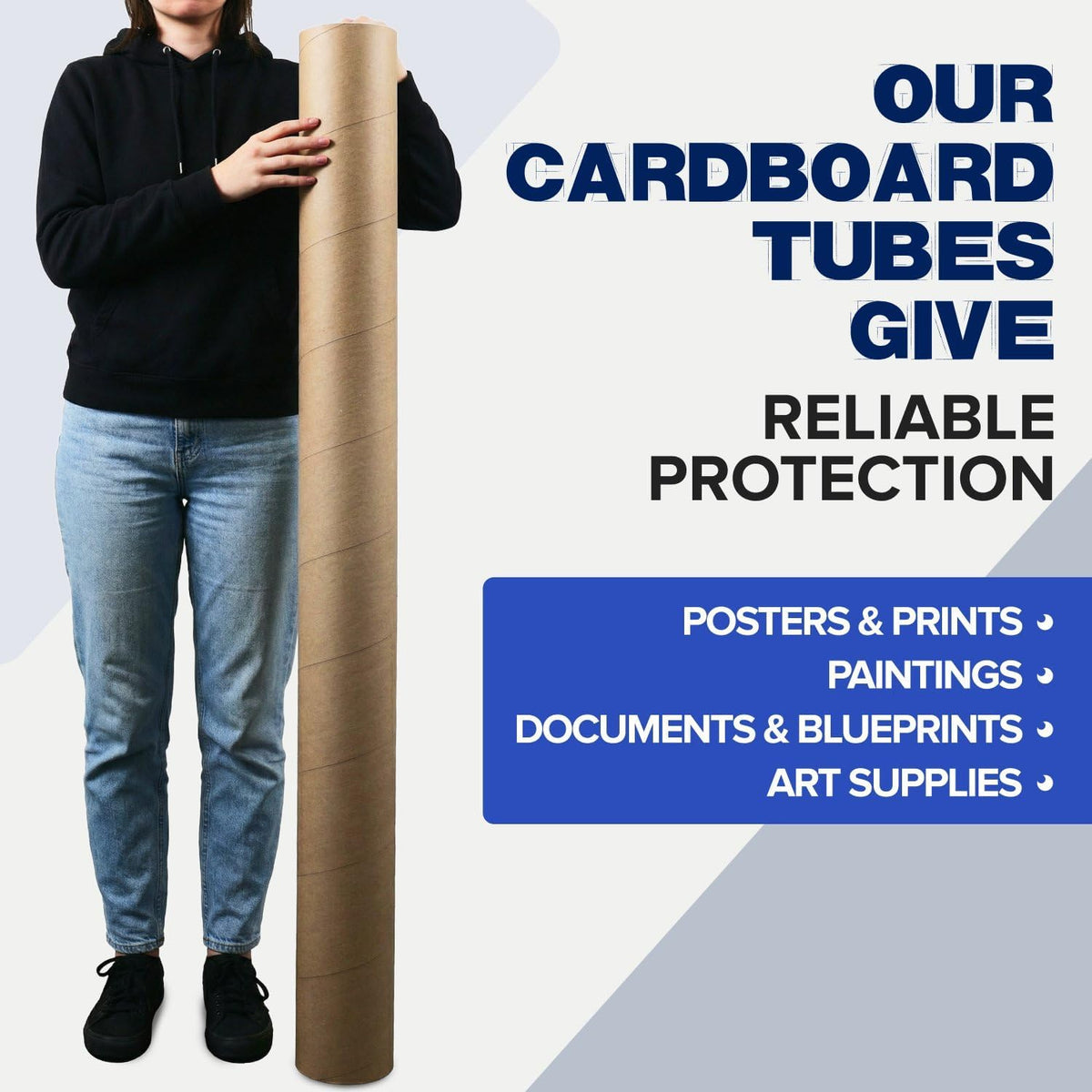 5" x 60" Made in USA Kraft Paper Mailing Tube, 1 Tube, 2 Caps