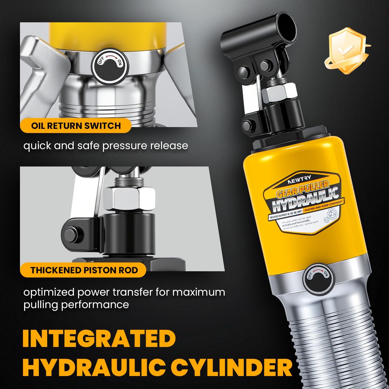20 Ton Hydraulic Gear Puller Kit, Wheel Bearing Pulling Separator, 3 Jaw Puller, Vertically & Horizontally, w/Case