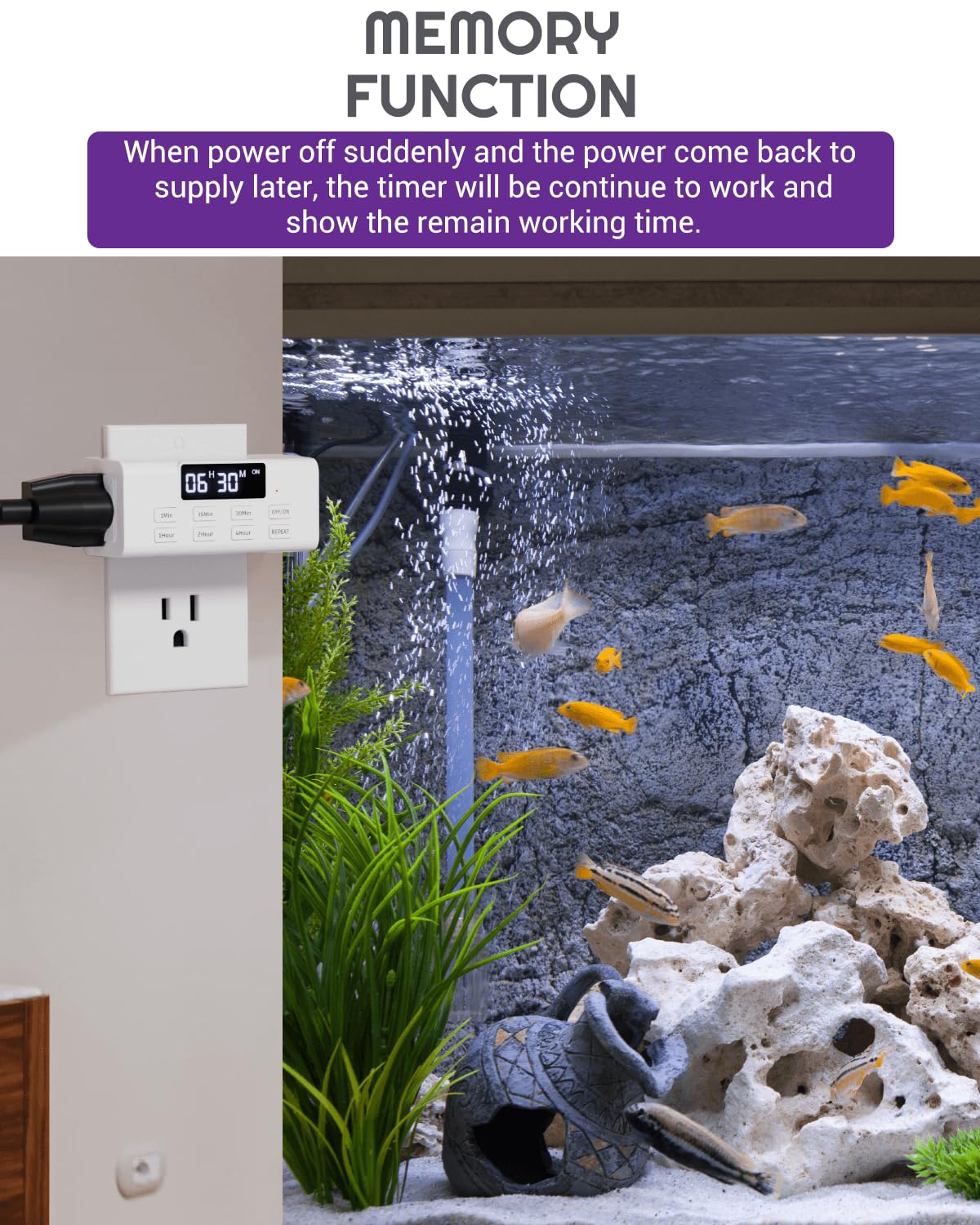 Indoor Countdown Timer Outlet, NEARPOW Auto Shut Off Timers with Large Screen,Customize Countdown,Repeat and Memory